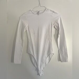 American Apparel White Long Sleeve Bodysuit Size S